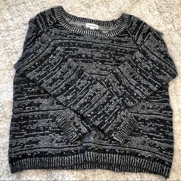 CALVIN Klein Wool Grey & Black Sweater Medium - Picture 6 of 6